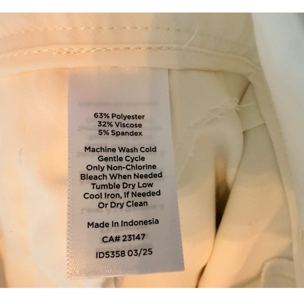 Old Money Neutral  Talbots Greenwich Wide Leg Pants Cream Sailor Trousers Sz 8 - Picture 13 of 13